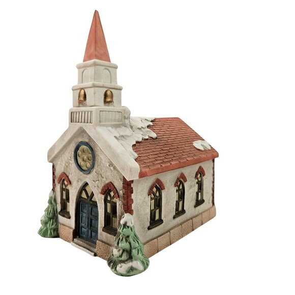 National Decorations Porcelain Church Americana Christmas Collectibles Vintage - Picture 3 of 11